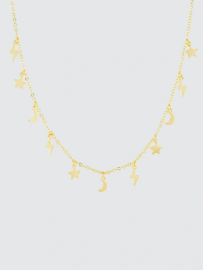 Adina's Jewels - Verified Partner Solid Celestial Charms Choker In Gold