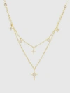 ADINA'S JEWELS - VERIFIED PARTNER TWO IN ONE CZ STARBURST NECKLACE