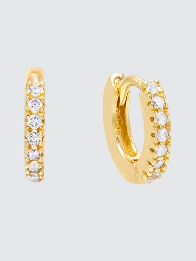 Adina's Jewels - Verified Partner Cz Mini Huggie Earring In Gold