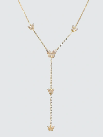 Adina's Jewels - Verified Partner Pave Butterfly Lariat In Gold