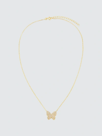 Adina's Jewels - Verified Partner Pave Butterfly Necklace In Gold