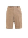 BRIONI CHINO-STYLE COTTON SHORTS IN BEIGE