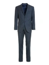 CORNELIANI CHECK WOOL TWO-PIECE SUIT IN GREY