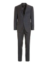 CORNELIANI TWO-PIECE CHECK WOOL SUIT IN BROWN