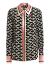 ELISABETTA FRANCHI MONOGRAM SHIRT IN BLACK