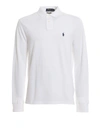Polo Ralph Lauren White Long Sleeve Cotton Polo In White