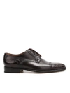 CORNELIANI LEATHER DERBY SHOES IN BROWN