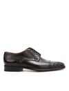 Corneliani Leather Derby Shoes In Brown In Brown
