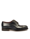 BRIONI MILANO DERBY LEATHER SHOES IN BLUE