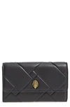 KURT GEIGER KENSINGTON QUILTED LEATHER WALLET ON A CHAIN,4708300109