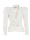ALESSANDRA RICH ALESSANDRA RICH DOUBLE BREASTED PADDED SHOULDER BLAZER