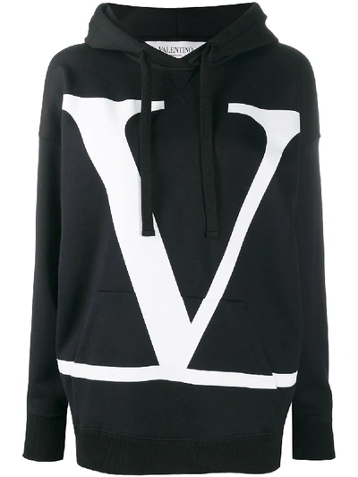 Valentino Vlogo Hooded Sweatshirt In Black