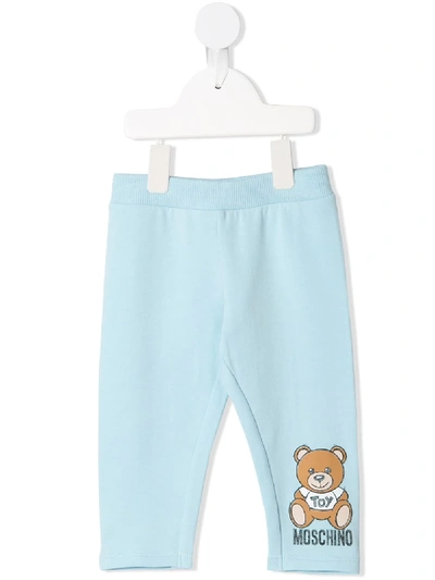 Moschino Kids' Teddy Bear Print Trousers In Blue