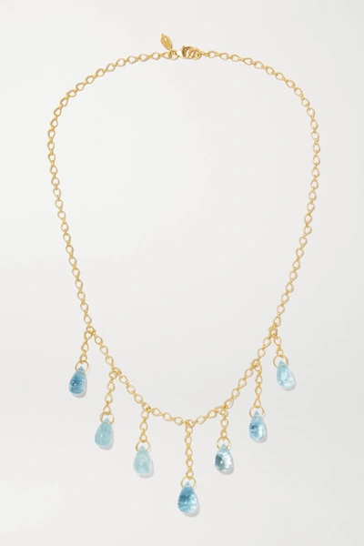 Pippa Small 18-karat Gold Aquamarine Necklace