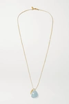 PIPPA SMALL 18-KARAT GOLD AQUAMARINE NECKLACE