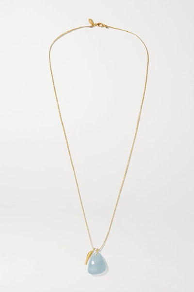 Pippa Small 18-karat Gold Aquamarine Necklace