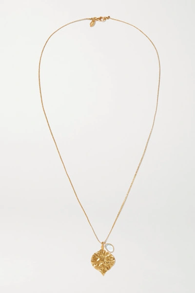 Pippa Small 18 And 22-karat Gold Aquamarine Necklace