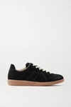 Maison Margiela Replica Suede Sneakers In Black