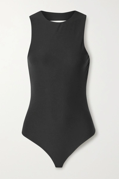 Alix Nyc Chase Open-back Stretch-jersey Thong Bodysuit In Black
