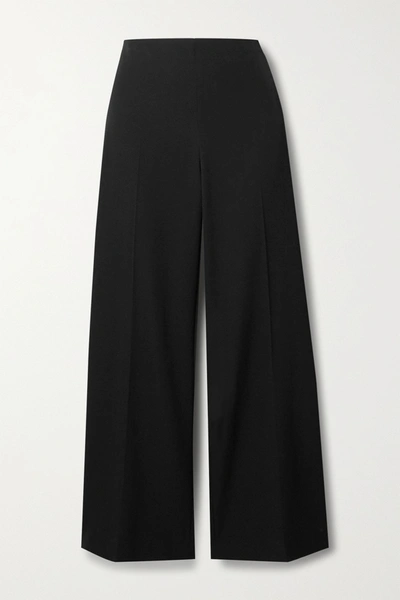 The Row Ander Cropped Wool Wide-leg Trousers In Black
