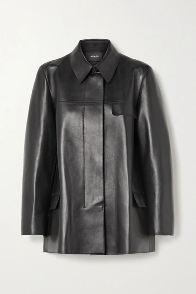 Akris Leather Jacket In Black