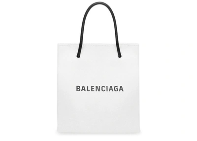 Pre-owned Balenciaga Shopping Tote Xxs White/black