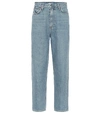 Grlfrnd Brooklyn Distressed High-rise Straight-leg Jeans In Blue