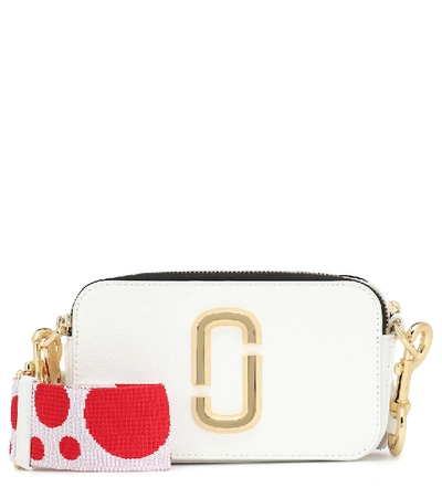 Marc Jacobs Snapshot Graphic-strap Leather Cross-body Bag In White