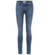 7 For All Mankind Slim Illusion Luxe High-rise Skinny Jeans In Blue