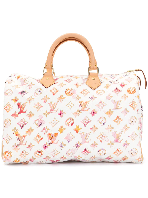 Pre-Owned Louis Vuitton 2008 Pre-owned Watercolor Speedy 35 Tote Bag In White | ModeSens
