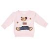 POLO RALPH LAUREN BABY POLO BEAR嵌花棉质毛衣,P00513163