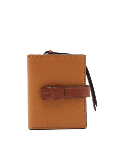 Loewe Anagram-debossed Grained-leather Wallet In Caramel,pecan