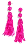 Baublebar Granita Beaded Tassel Earrings In Hot Pink