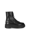 The Row Black Calf Leather Bos Taurus Ankle Boots In Black