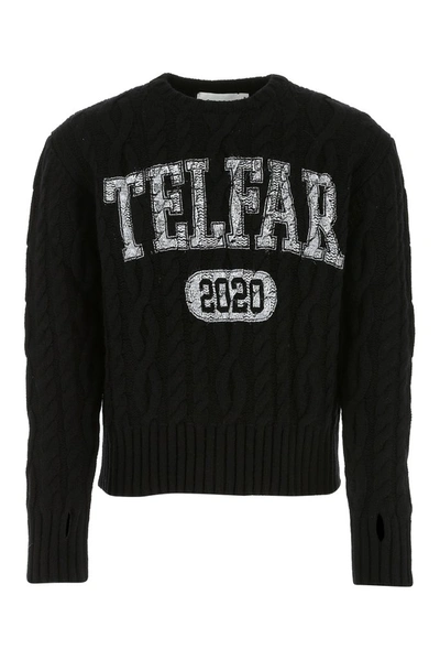Telfar Logo羊毛&羊绒毛衣 In Black