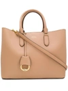 RALPH LAUREN LEATHER TAG TOTE BAG