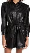 BB DAKOTA FAUX NELLY BELTED VEGAN LEATHER DRESS,BBDAK43133