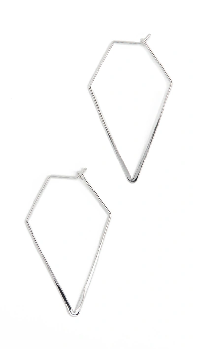Jules Smith Large Angular Hoops In Silver