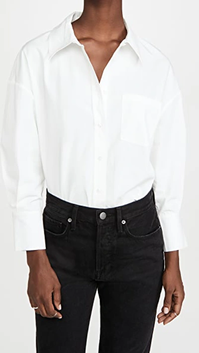 Anine Bing Scott Long-sleeved Poplin Shirt In White