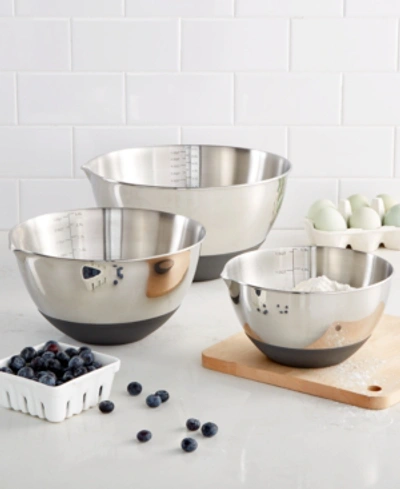 Martha Stewart Collection Set Of 3 Non-skid Mixing Bowls With Measurements, Created For Macy's