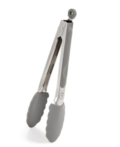 Martha Stewart Collection 9" Silicone-tip Tongs, Created For Macy's In Gray