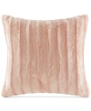 Madison Park Duke Ribbed Faux-fur Decorative Pillow, 20" X 20" In Blush