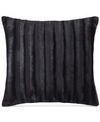 Madison Park Duke Ribbed Faux-fur Decorative Pillow, 20" X 20" In Black