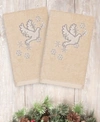 LINUM HOME CHRISTMAS DOVE 100% TURKISH COTTON 2-PC. HAND TOWEL SET