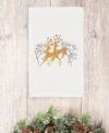 Linum Home Christmas Deer 100% Turkish Cotton Hand Towel In White
