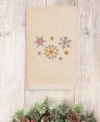 Linum Home Christmas Snowfall 100% Turkish Cotton Hand Towel Bedding In Sand