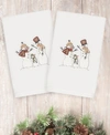 Linum Home Christmas Snow Family 100% Turkish Cotton 2-pc. Hand Towel Set In White