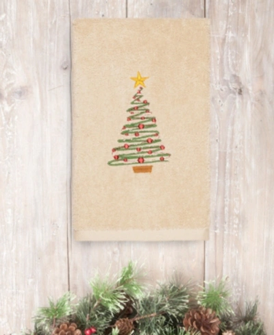 Linum Home Christmas Tree 100% Turkish Cotton Hand Towel In Sand