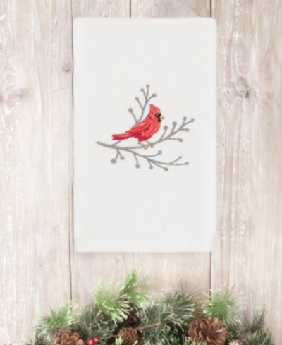 Linum Home Christmas Cardinal 100% Turkish Cotton Hand Towel In Sand