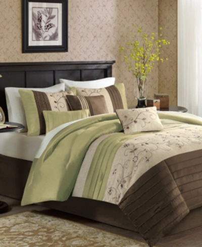 Madison Park Serene 7-pc. Queen Comforter Set Bedding In Green